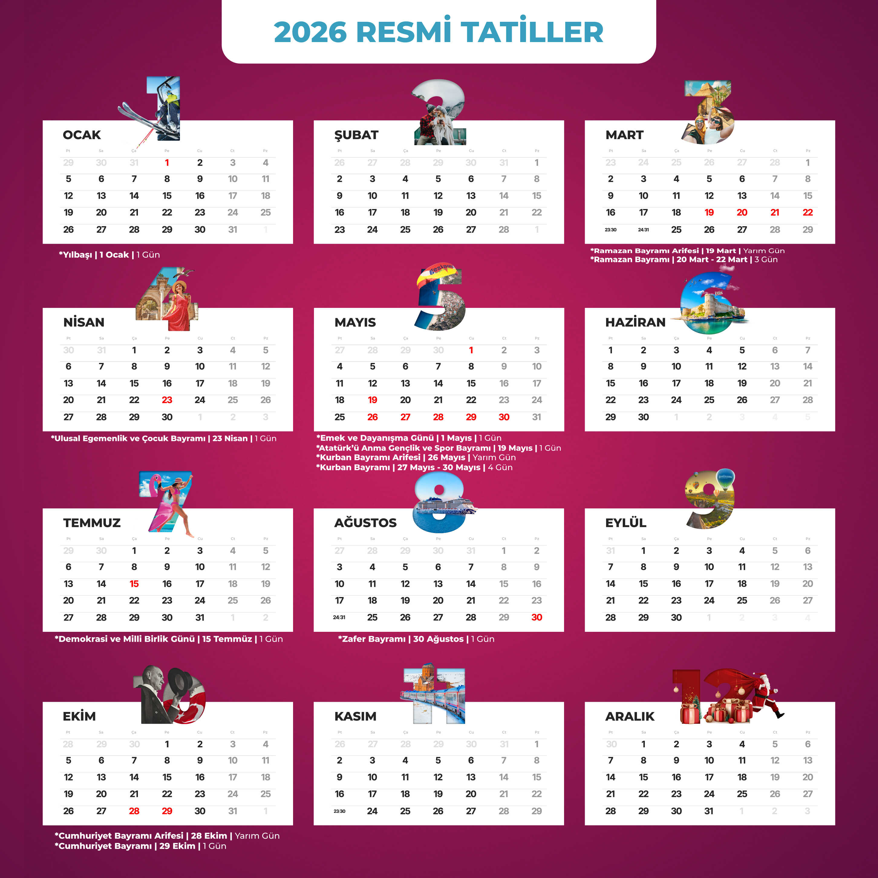 2026 Resmi Tatil Günleri | Gezinomi